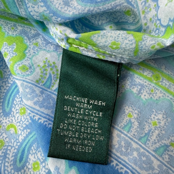 LAUREN, RALPH LAUREN Plus Lightweight Long-Sleeve Paisley Button Down | Size 1X - Picture 13 of 14